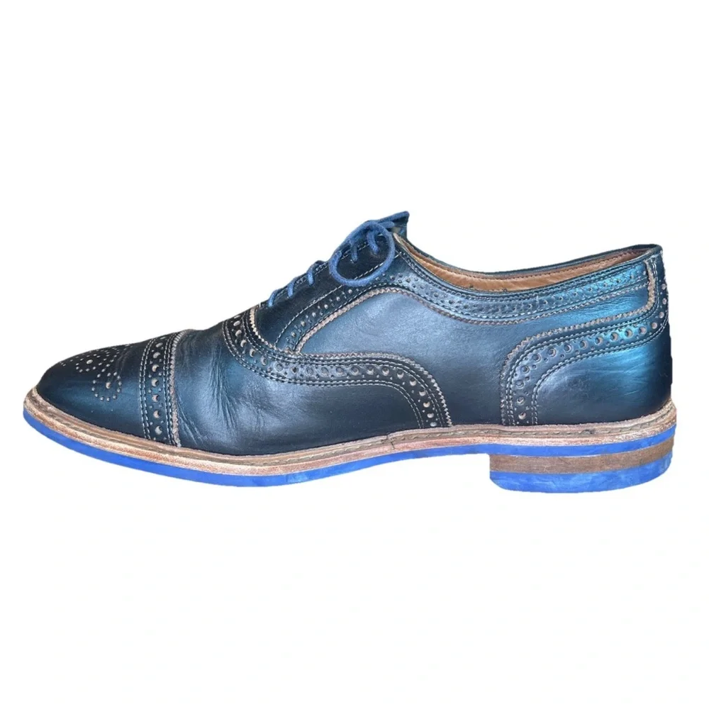 Allen Edmonds Strandmok Wingtip Oxford Shoes Mens 12D Black Leather Dainite Sole